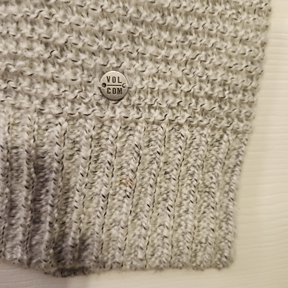 VOLCOM COLD DAZE SWEATER KNIT DRESS HEATHER GREY/WINE MOCKNECK WOMENS SZ S  EUC - Picture 3 of 14